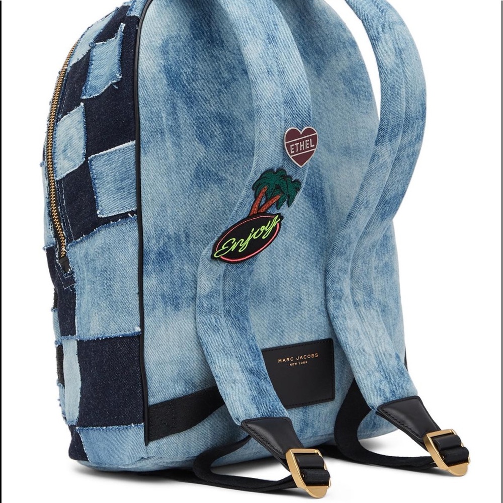 Marc Jacobs Paradise Patch Patchwork Denim Biker … - image 4